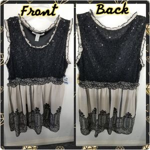 American Rag XL sequin nude black cocktail dress